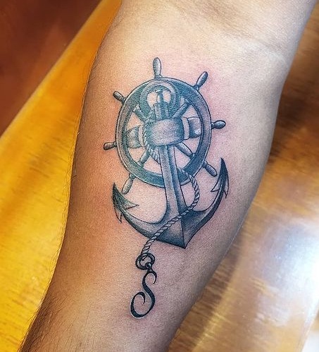 S Letter Tattoo On Arm