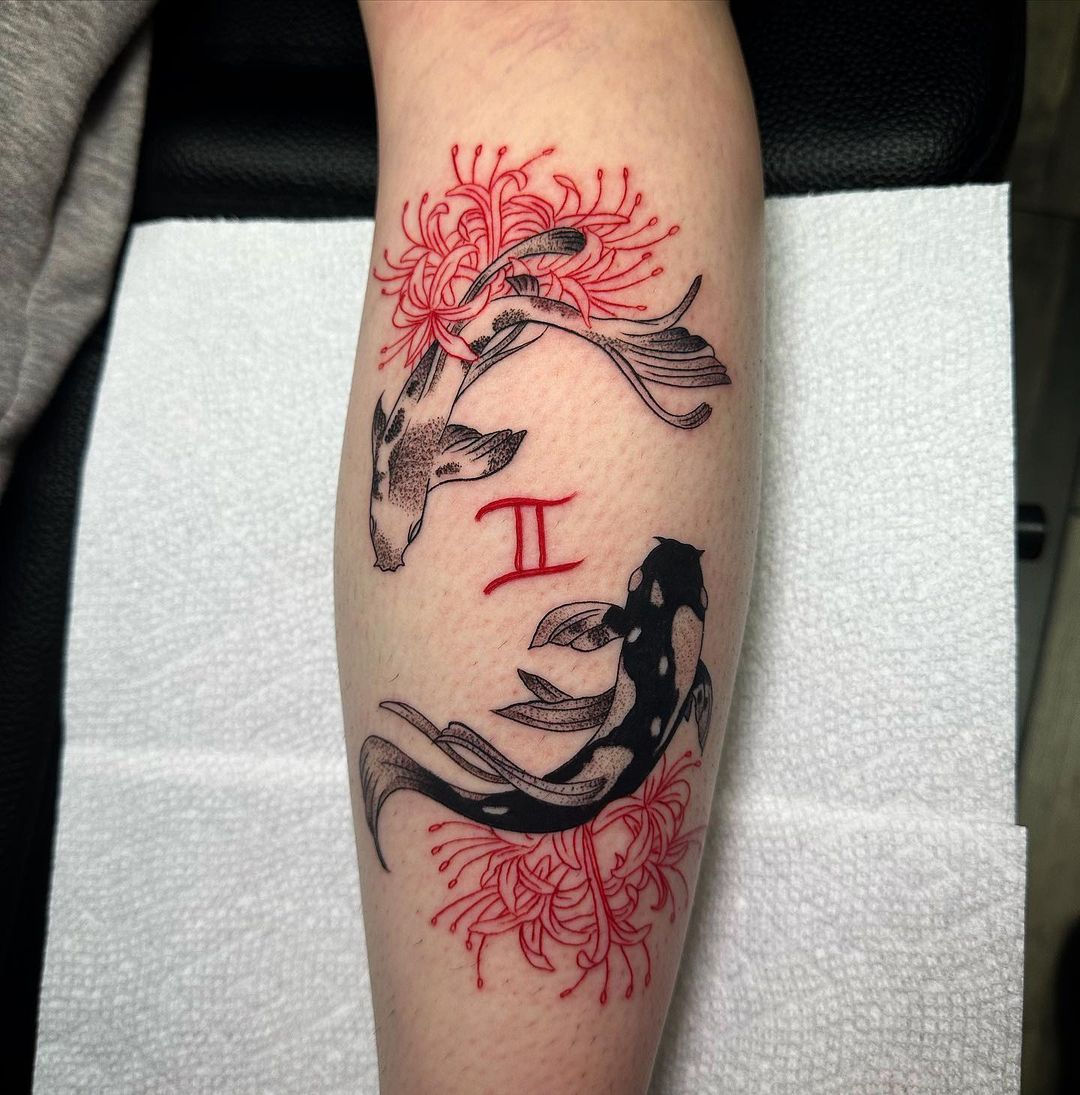 Gemini Koi Fish Tattoo