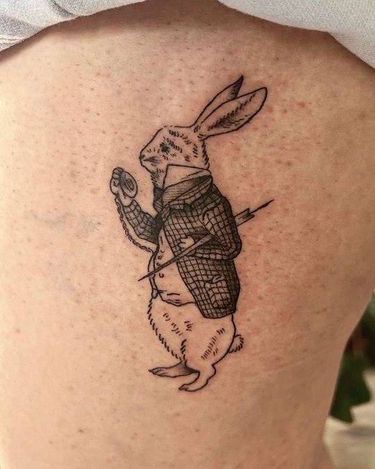 Alice In Wonderland Rabbit Tattoo
