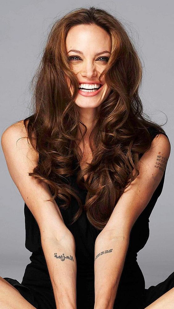 Angelina Jolie Arabic Tattoo Design