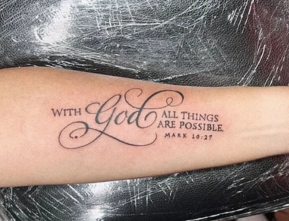 Bible Verse Forearm Tattoo