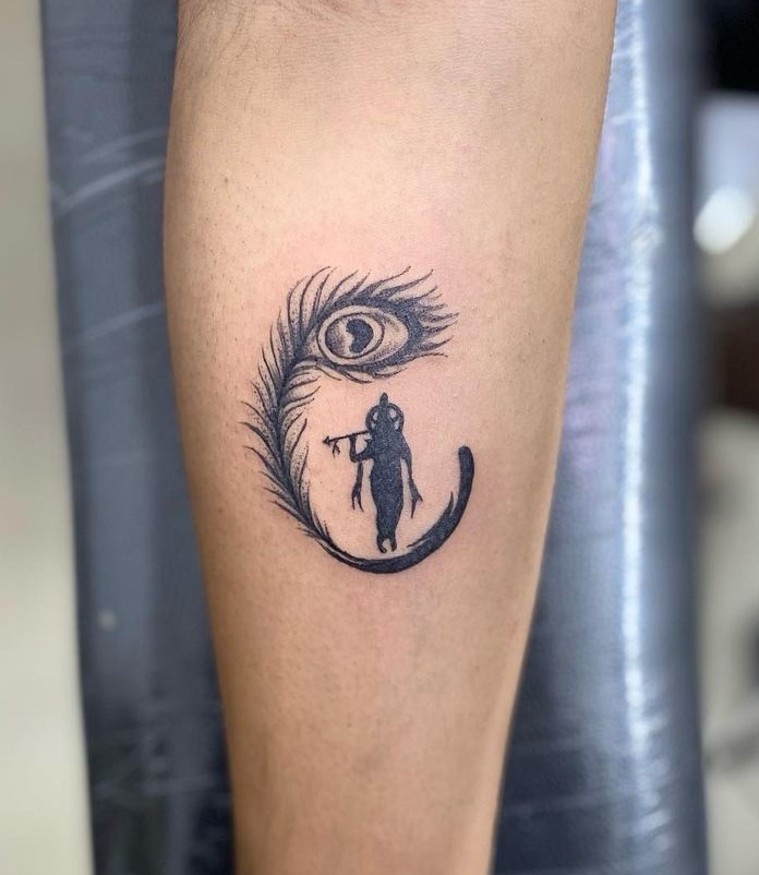 Black Ink Krishna Tattoo