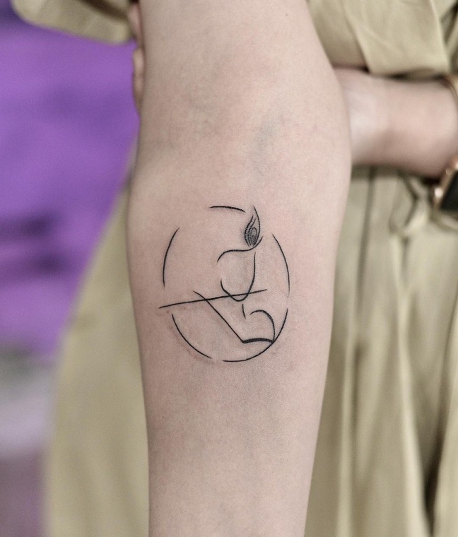 Black And White Krishna Tattoo