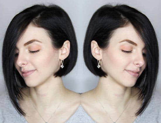 neck length short bob black hair
