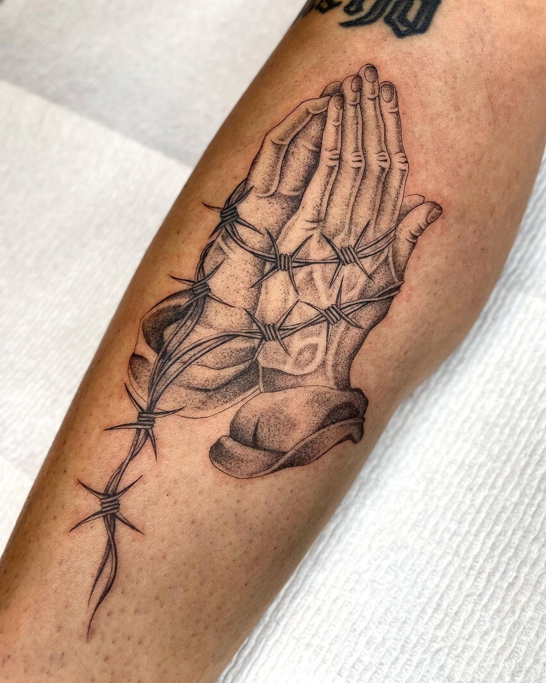 Bound Praying Hands Tattoo
