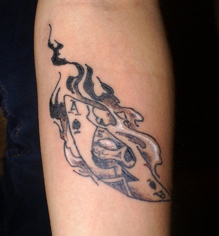 Card flame tattoo design