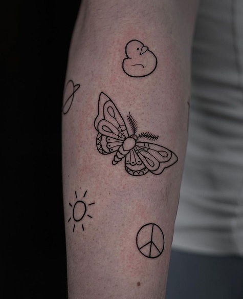 Childish Patchwork Hand Tattoos