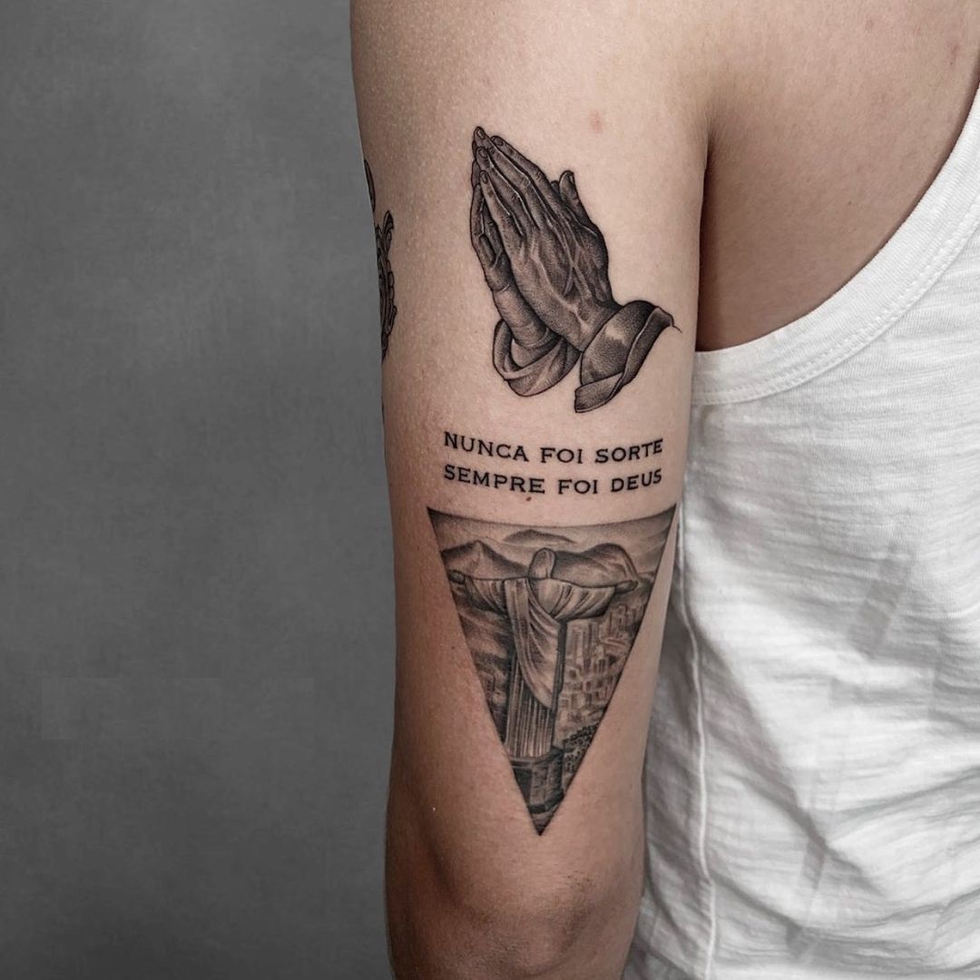 Divine Praying Hands Tattoo