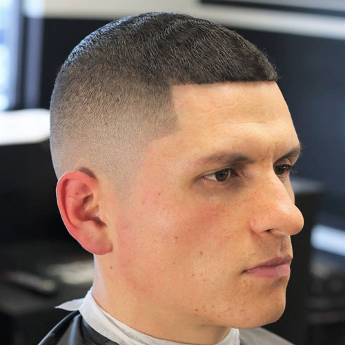 Edge up Buzz Fade Zero Cut Hairstyle