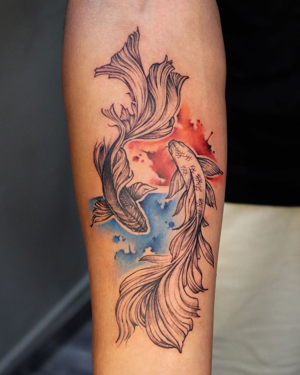 Forearm Koi Fish Tattoo