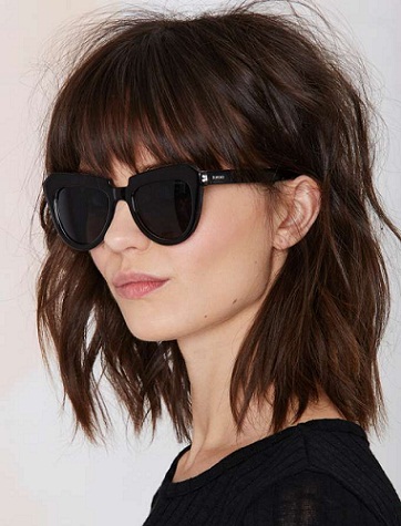 blunt cut bob with fringe