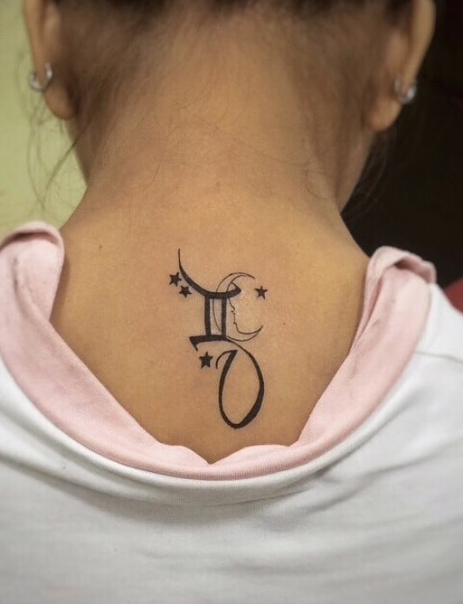 Gemini Neck Tattoo