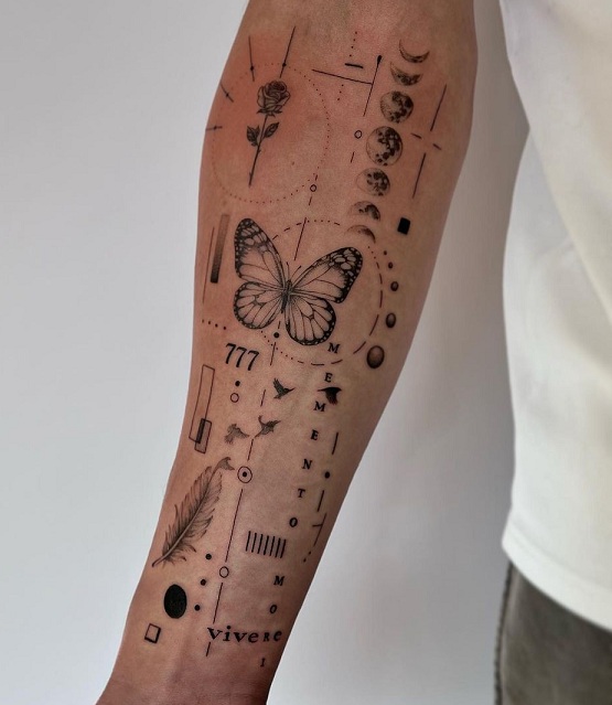 Geometric Patchwork Tattoo Ideas