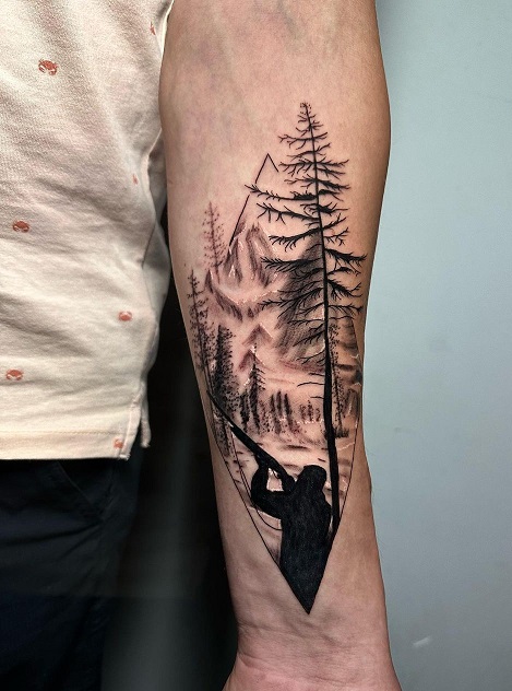 Hunting Tattoo Design Depicting The Hunt