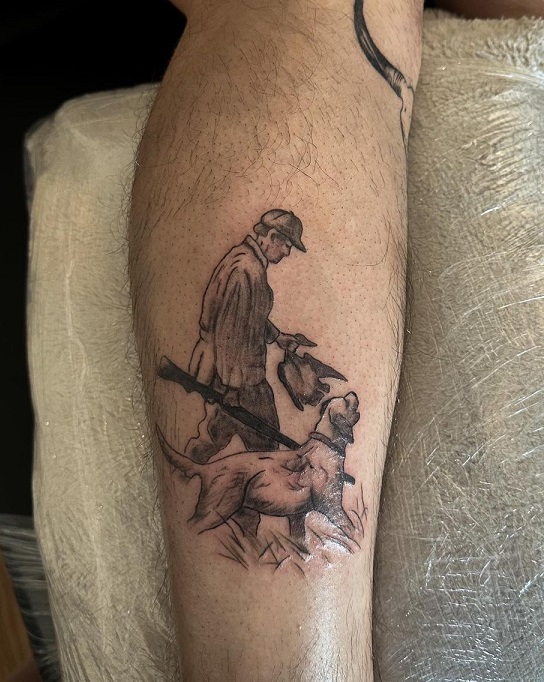 Hunting With Dog Tattoo Designs