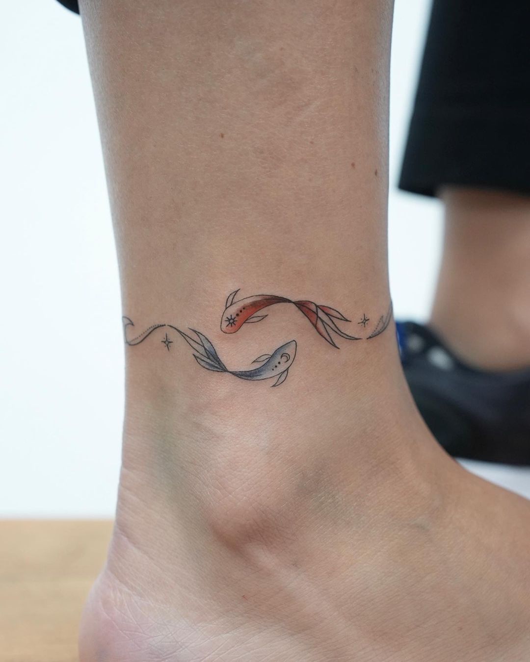 Koi Fish Ankle Tattoo