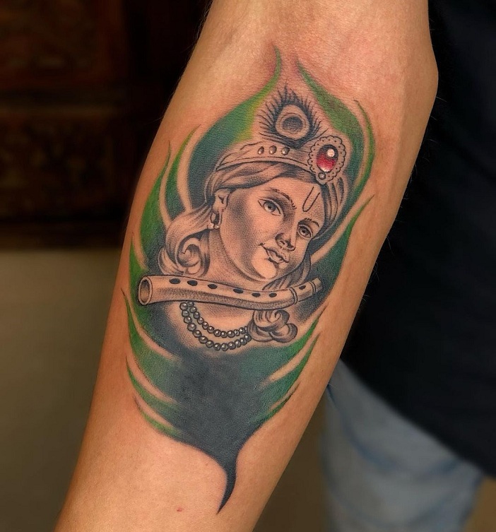 Krishna Face Tattoo Design