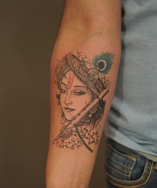 Krishna Face Tattoos