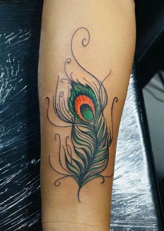 Krishna Mor Pankh Tattoo