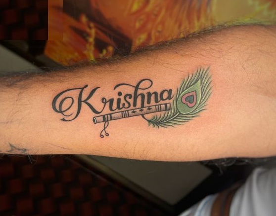 Krishna Name Tattoo