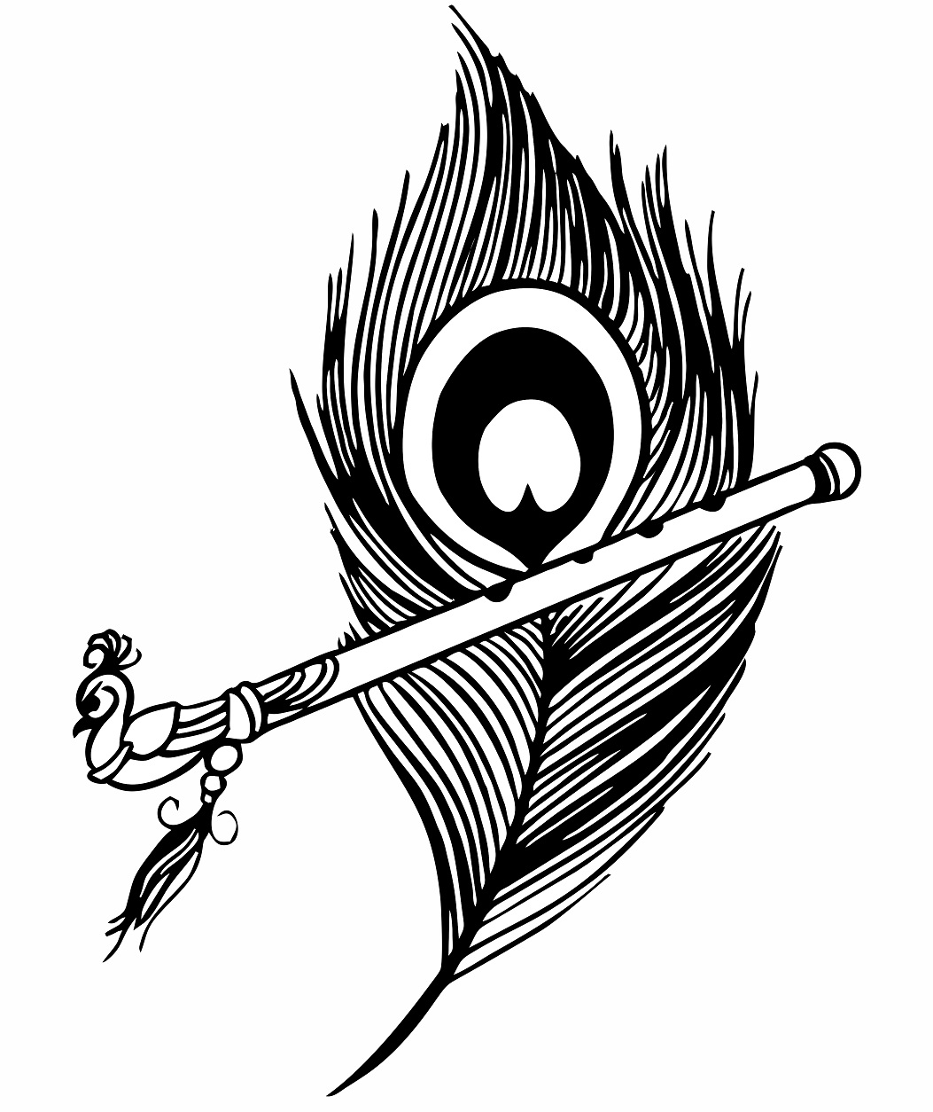 Feather,and,flute,vector,image