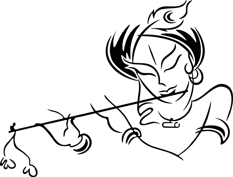 Krishna,vector,art,design,with,gradient,or,black,.,krishna