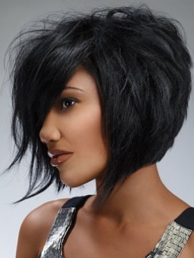 layered bob black hair