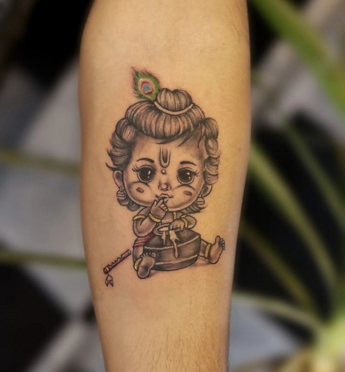 Little Krishna Tattoo Design