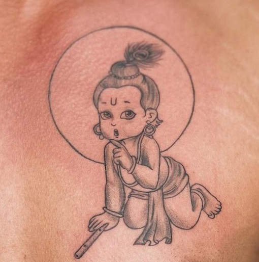 Little Krishna Tattoo Design