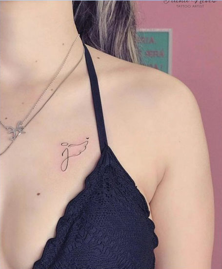 Lovely Letter J Tattoo Design