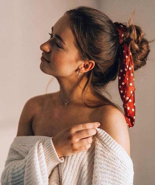 Messy Bun With Bandana