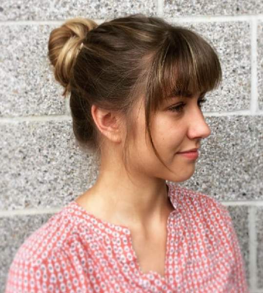 Messy Bun With Bangs