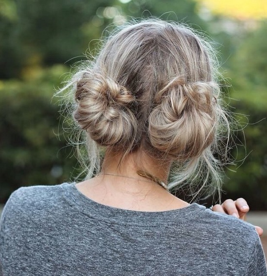 messy double buns