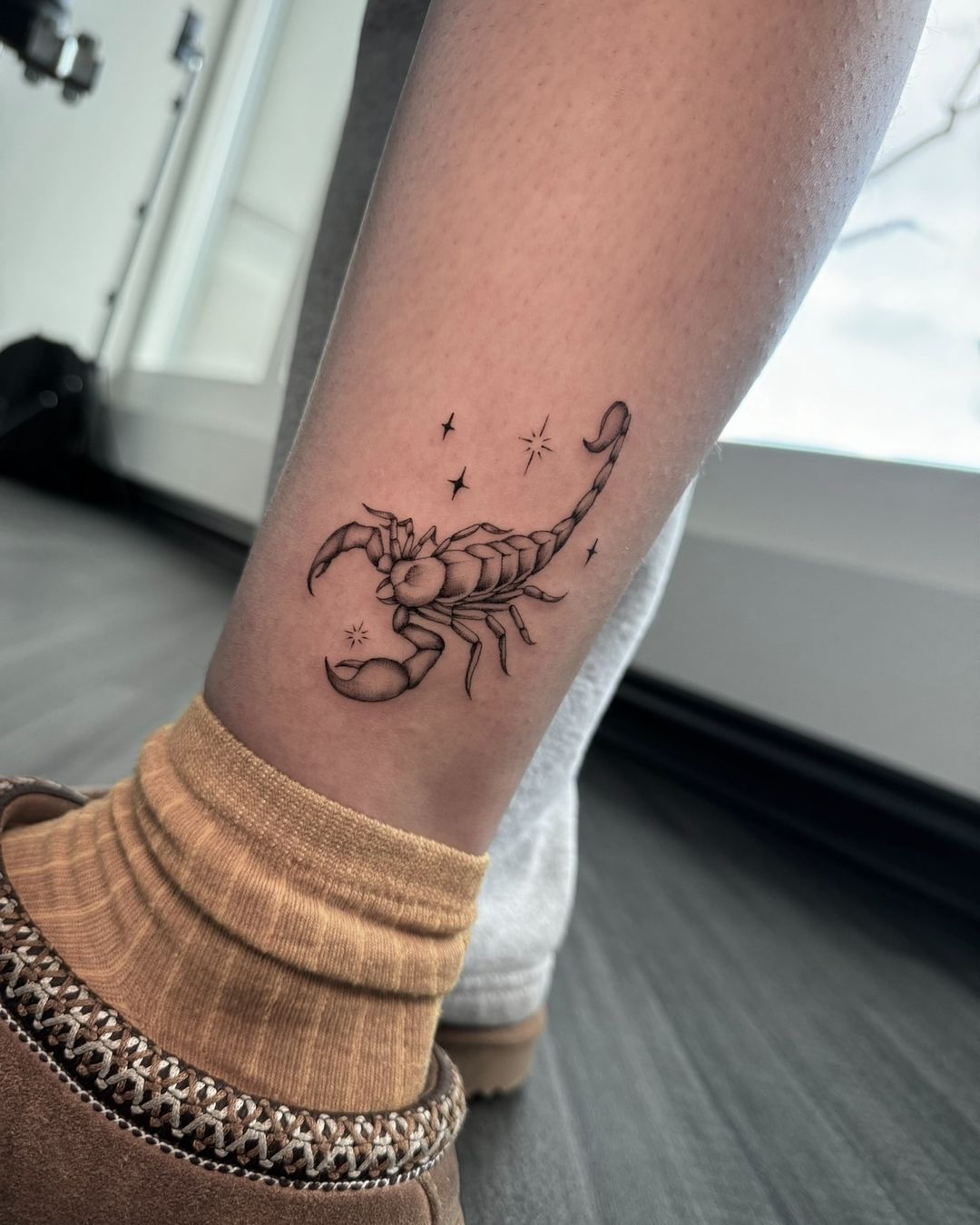Minimalist Scorpion Ankle Tattoo