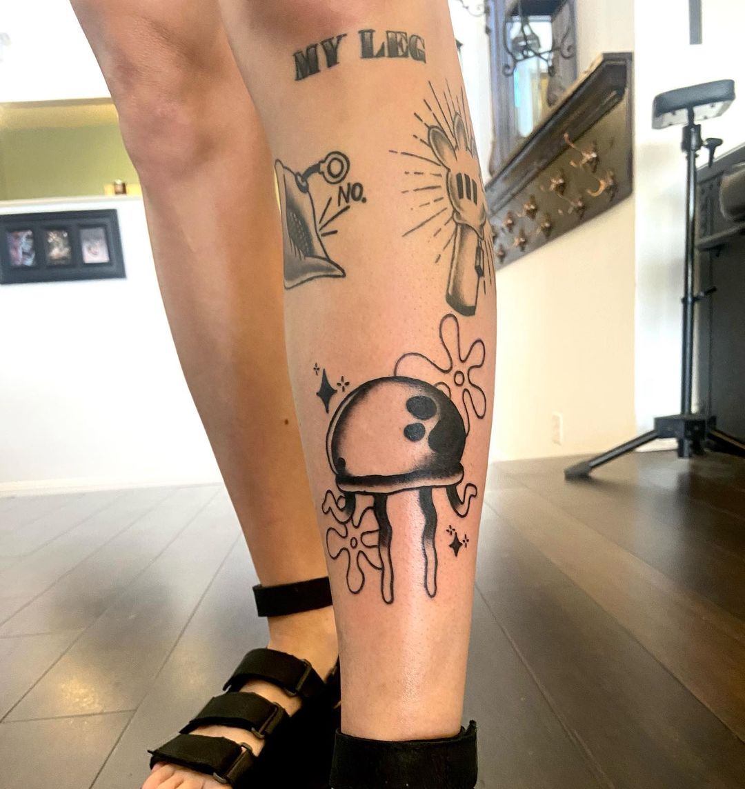 Minimalist Spongebob Tattoo