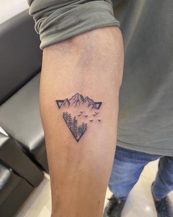 Mountain Triangle Tattoo