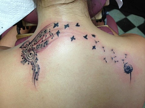 Musical Dandelion Tattoo