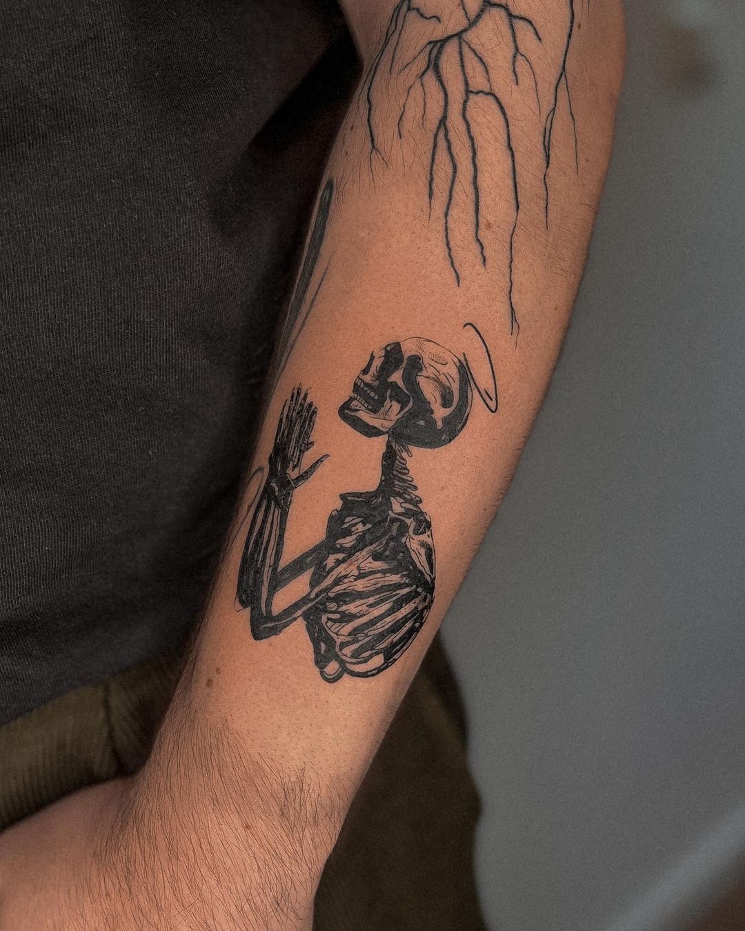 Praying Skeleton Hands Tattoo