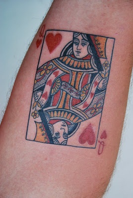 Queen card tattoos design
