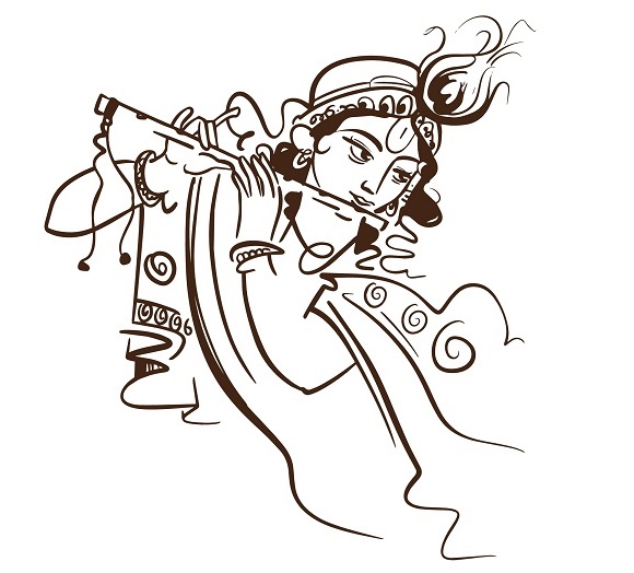 Vector,illustration,of,shree,krishna