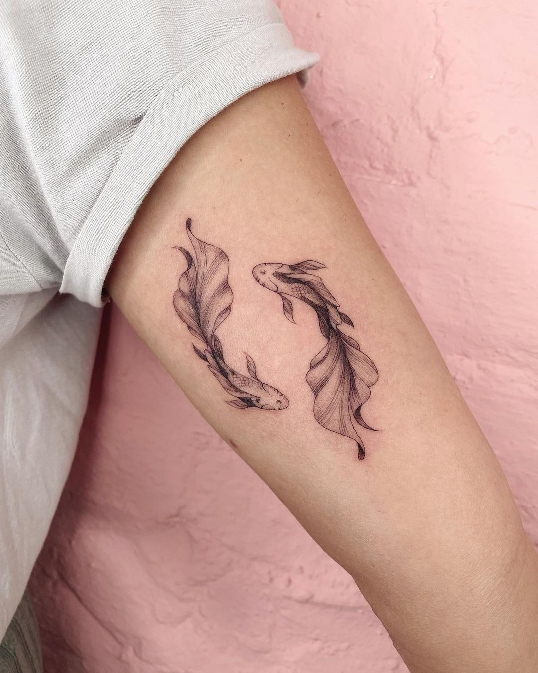 Simple Koi Fish Leg Tattoo