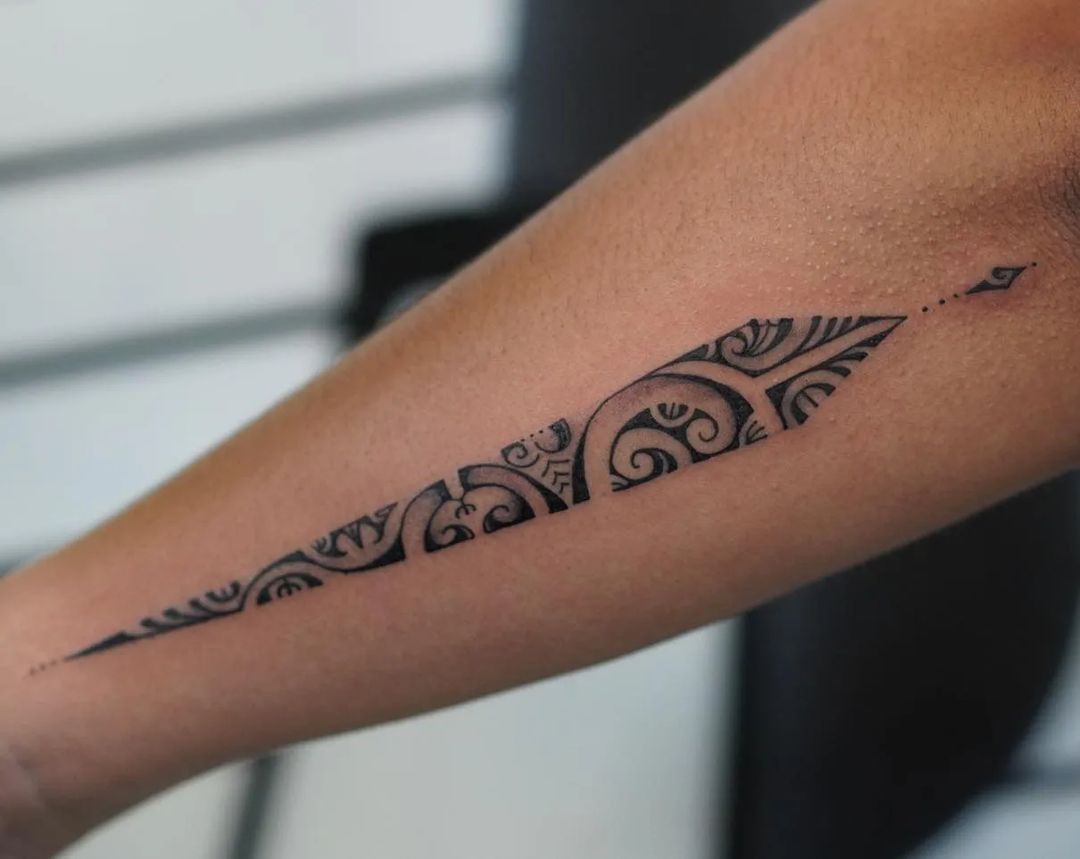 Sleek Samoan Arm Band Tattoo