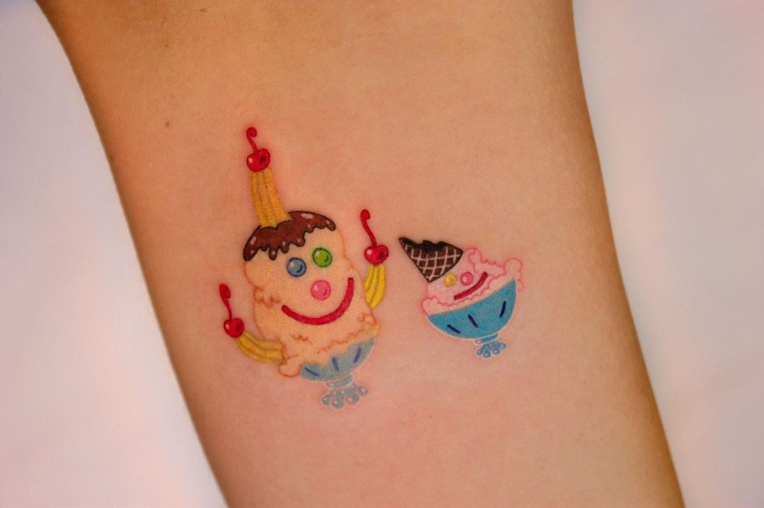 Sponge Bob Meme Icecream Tattoo