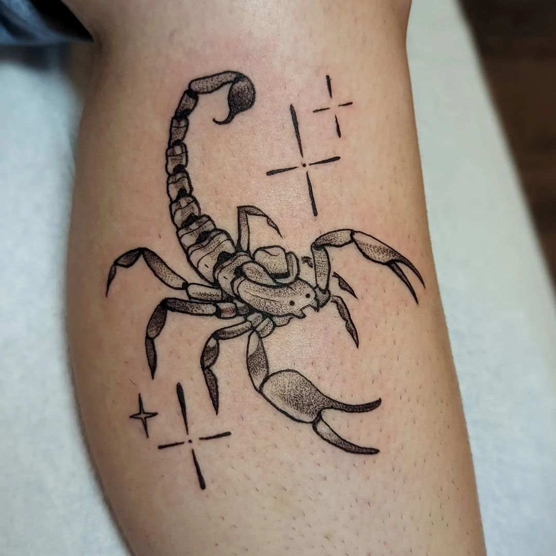 Stylized Scorpion Leg Tattoo