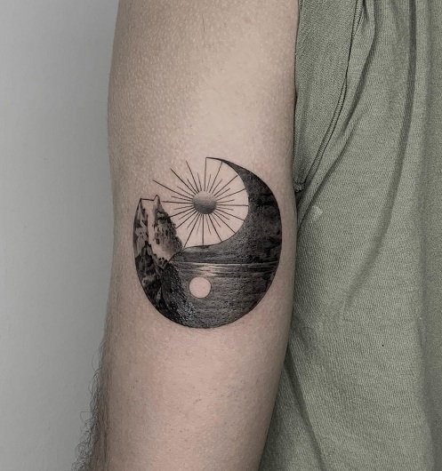 Sun And Moon Yin Yang Tattoo
