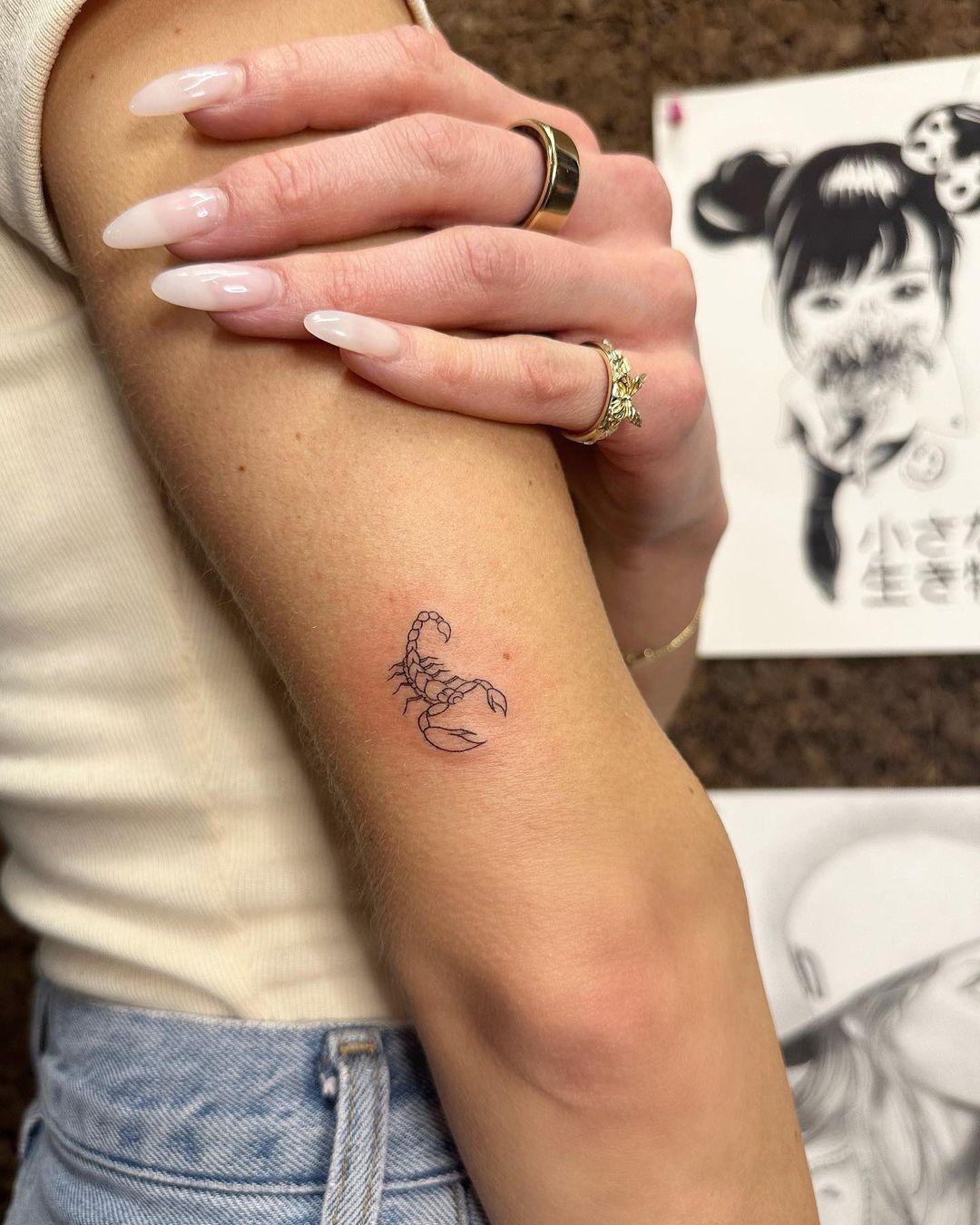 Tiny Scorpion Arm Tattoo
