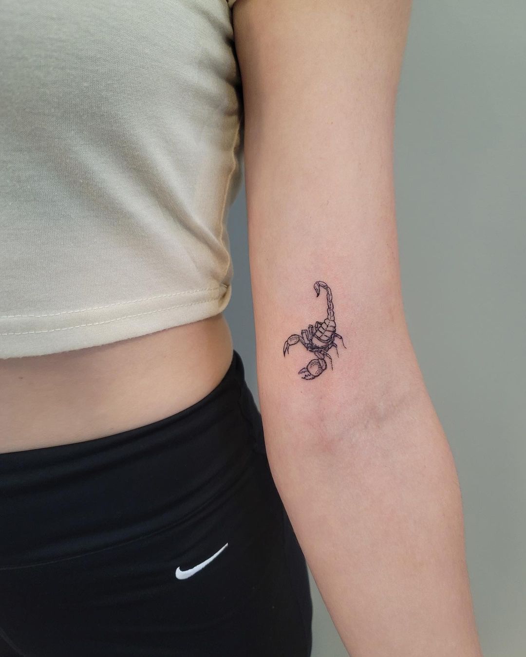 Tiny Scorpion Inner Arm Tattoo