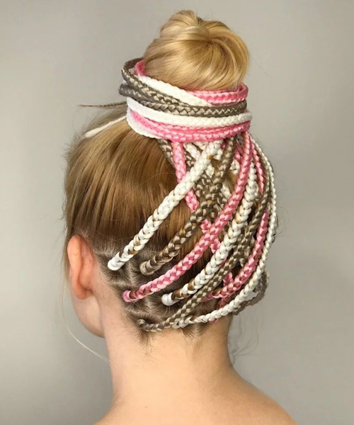 Top Knot Bun with Braids