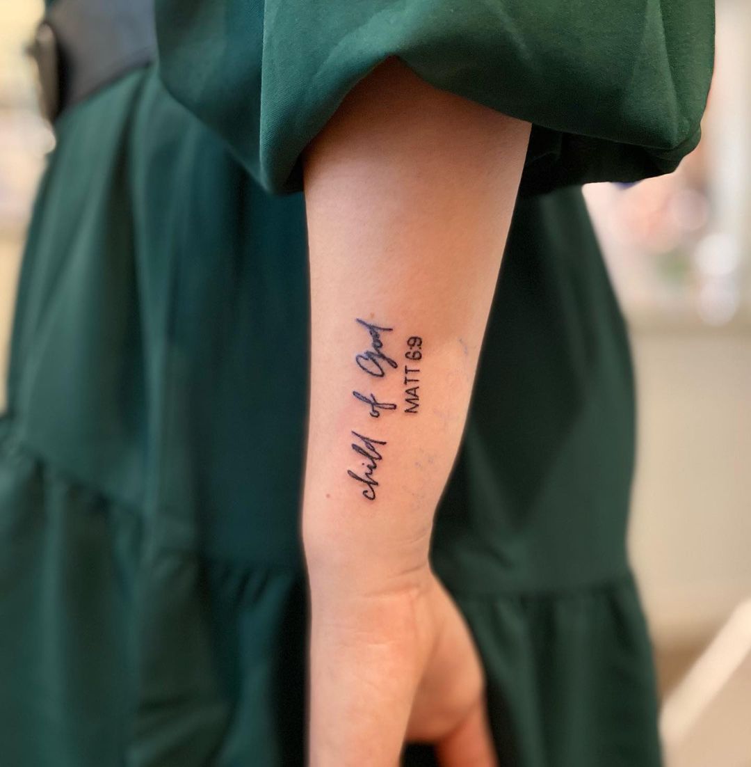 Unique Bible Verse Tattoo On The Arm