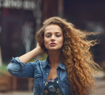 messy curls long hair